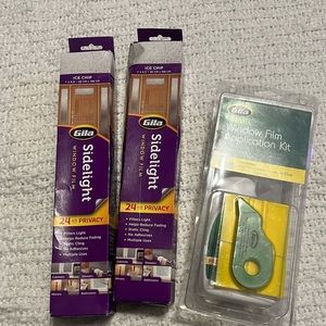 2 Ice Chip Sidelight Window Film And Window film Application Kit
